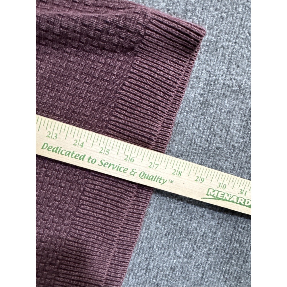 Tommy Bahama Mens 1/4 Zip Sweater Size M Burgundy Cotton Blend Textured Pullover - Picture 4 of 6